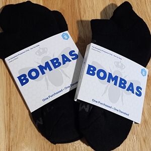 2 Pair Bombas Black Athletic Socks